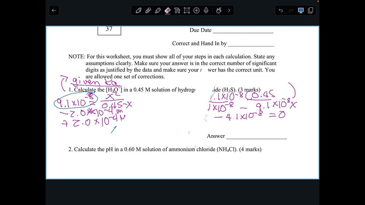 Unit 15: Guided Practice - Ka and Kb Calcs - WS 4.4
