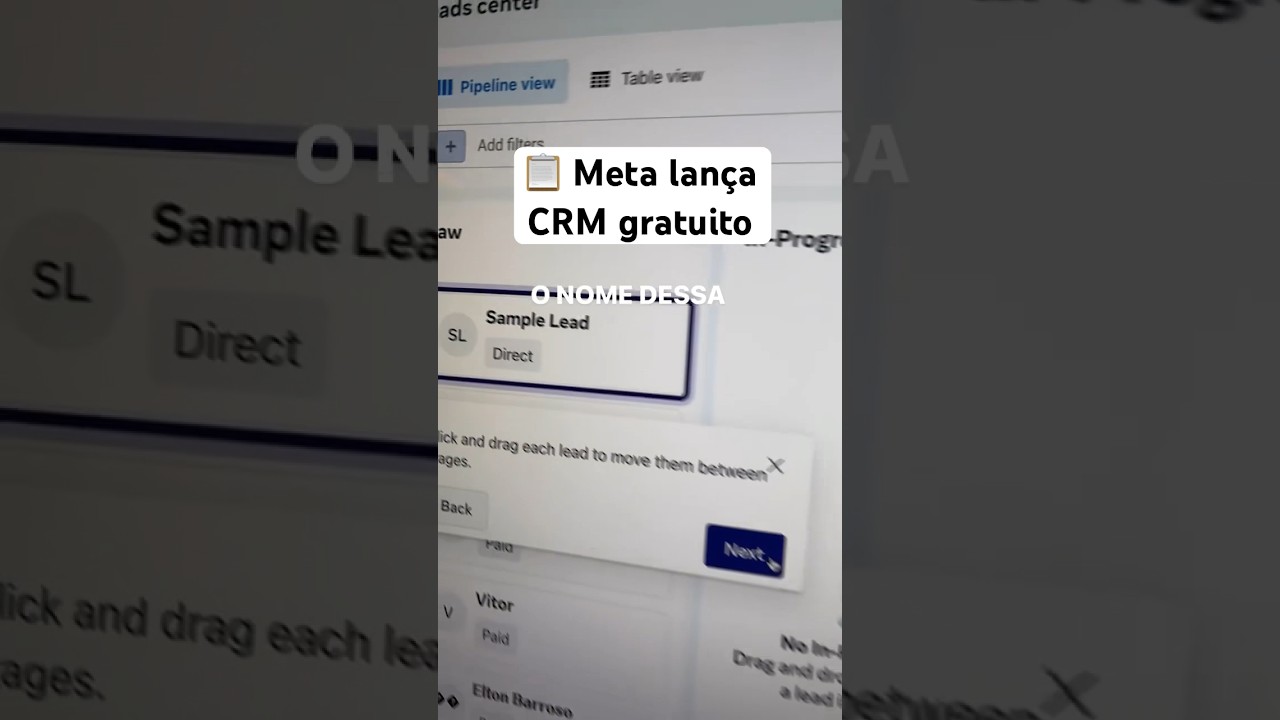 Meta lan&ccedil;a CRM gratuito: Central de Cadastros #shorts #novidade