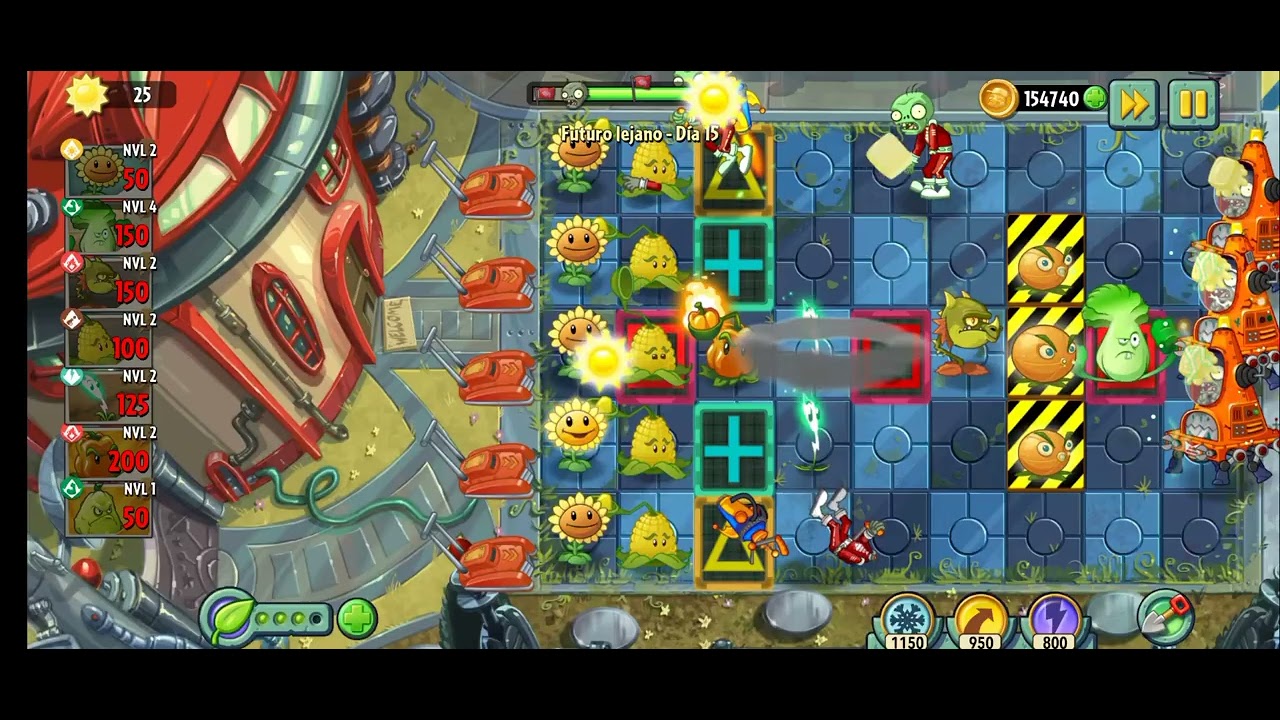Plantas vs Zombies 2 Futuro lejano-Día 15