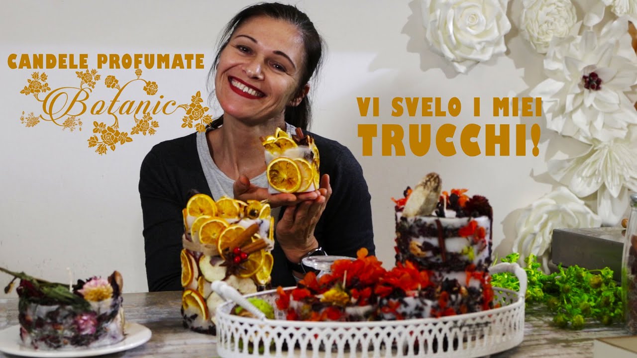 Tutorial come fare una candela profumata in stile botanico con fiori stabilizzati e frutta essiccata