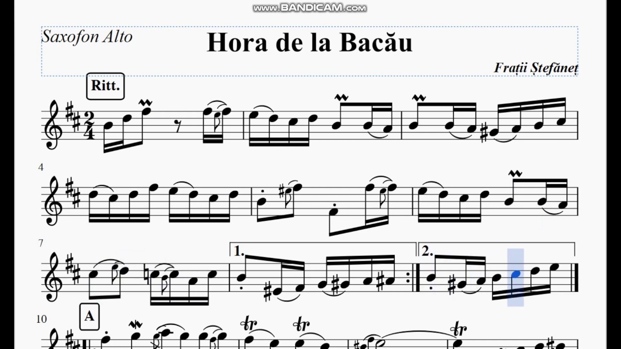 Hora de la Bacău- Saxofon