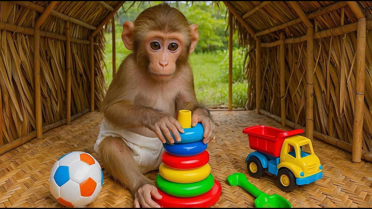 Ken Monkey wants to play hide and seek with dad