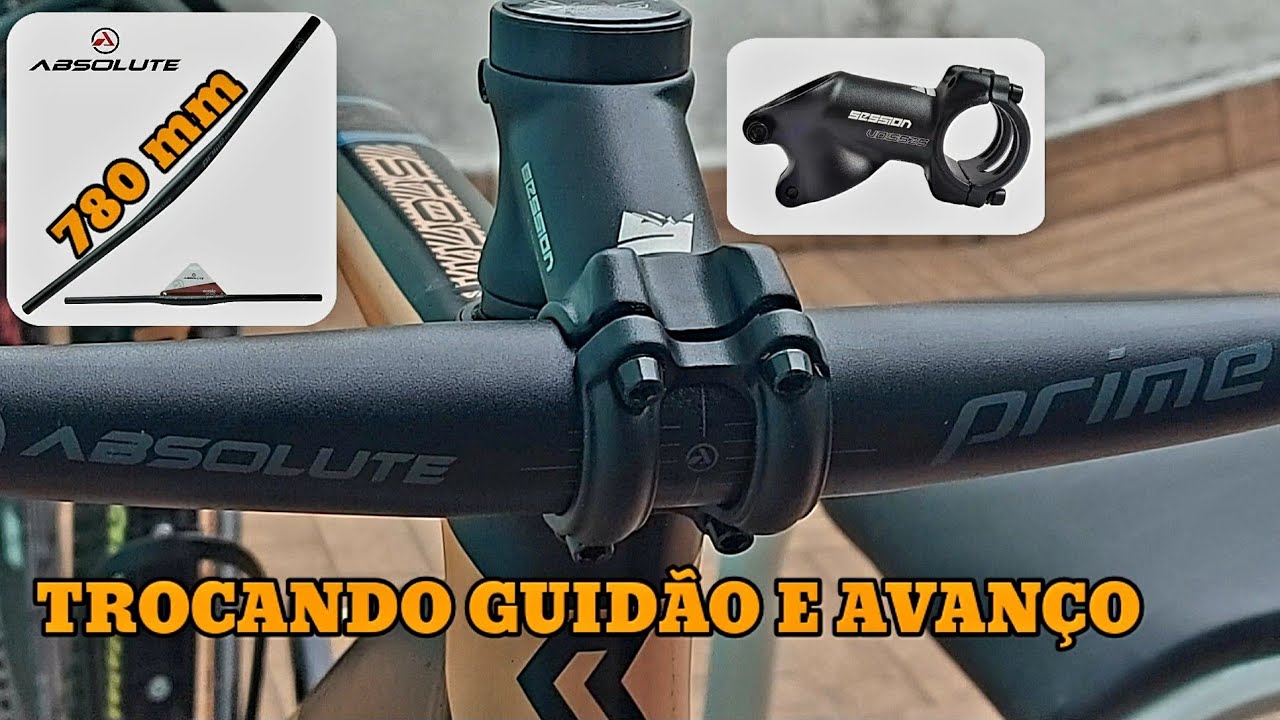 Guidão Absolute Prime Ex Reto Mtb 31 8 X 780mm Pro + avanço session 70 mm negativa