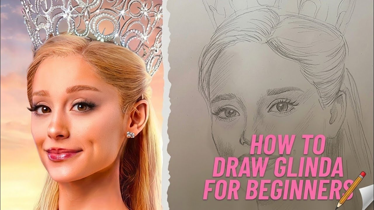 How to Draw Glinda form Wicked | Ariana Grande drawing | pencil drawing Tutorial