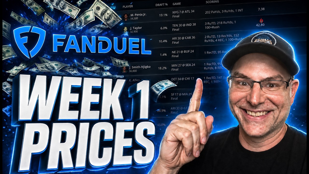 NFL, 1-я неделя, DFS: первый ранний взгляд и стоимость игроков на FanDuel 2026