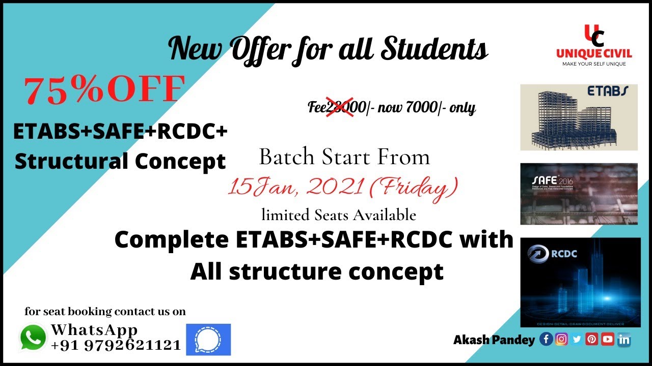 Etabs+SAFE+RCDC+Structural Concept complete Course||By- Akash Pandey||