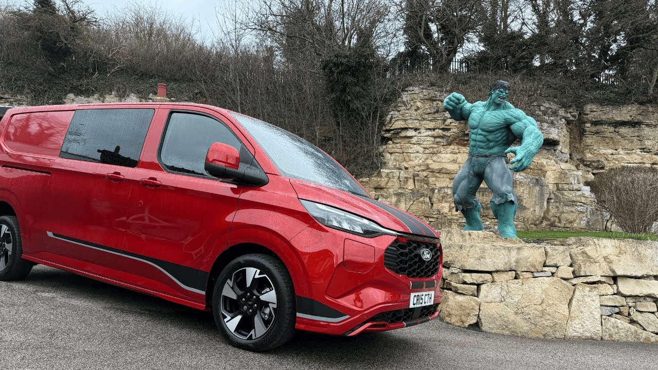 Is this the new king of the road? Meet the new Ford Transit Custom Sport in Artisan red, double cab.