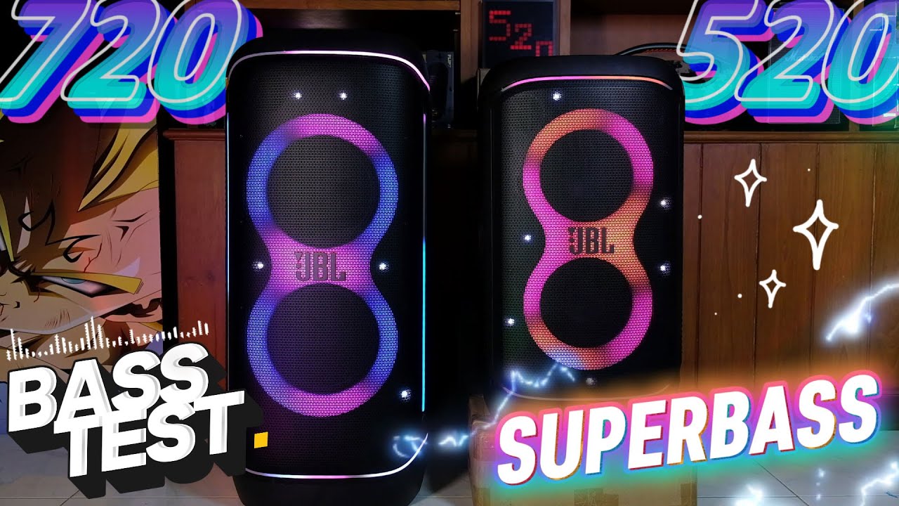 DEEPBASS-TEST 🕪 JBL [ PARTYBOX 720 ] (800w)  v  [ PARTYBOX 520 ] (400w)  🕪  Soundtest - indoor