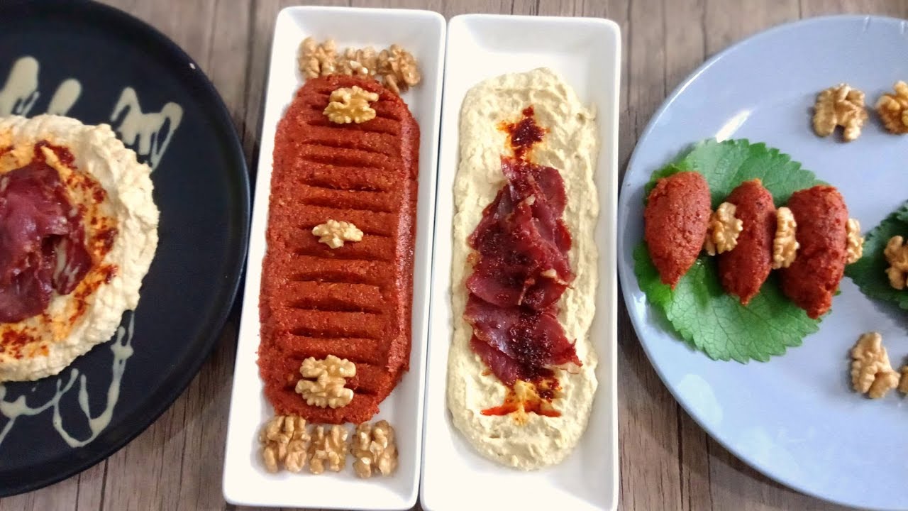 İKİ AYRI LEZZET İKİ MEZE TARİFİ PASTIRMALI HUMUS VE MUHAMMARA NASIL YAPILIR?