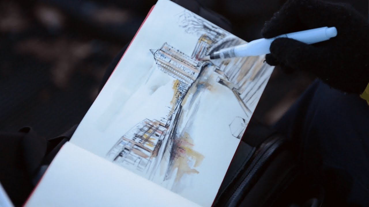 Urban sketching by Antonio Valiente | Sakura Pigma Micron & Koi Water Colors