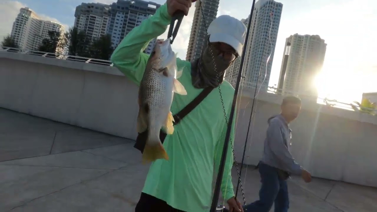 His first Fingermark snapper fish using soft plastic lure made in China
