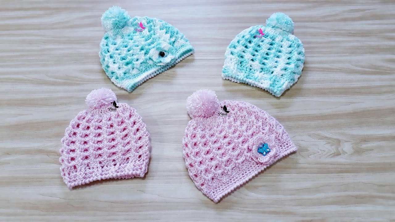 Touca ou Gorro em Crochê para Bebê Bianca