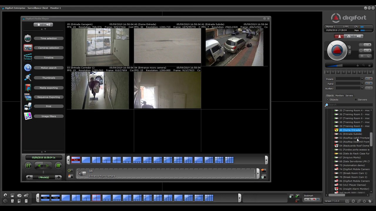 Digifort - Playback - How to Start a Playback