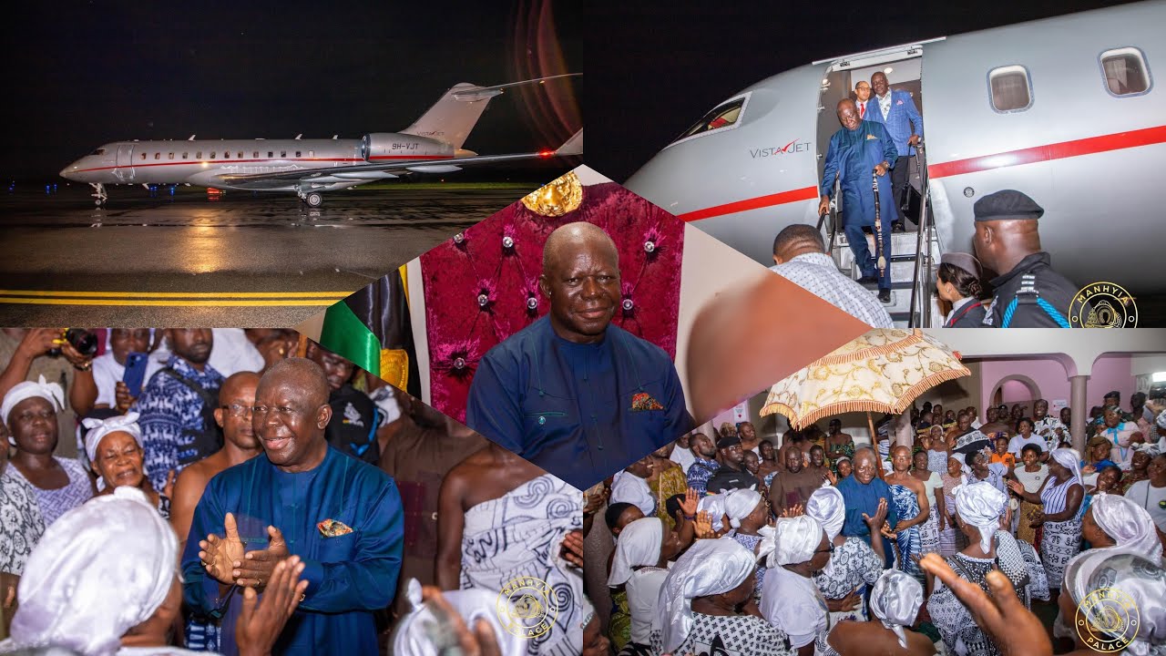 JUST IN: The Arrival of Asantehene Otumfuo Osei Tutu II from Scotland