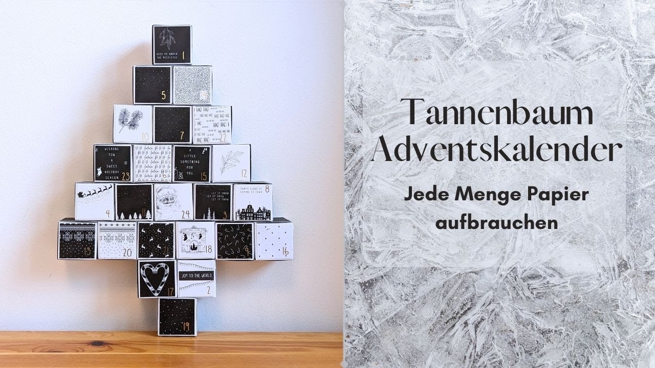 Adventskalender aus einem 12x12 Block von Action basteln I Motivpapier verbrauchen