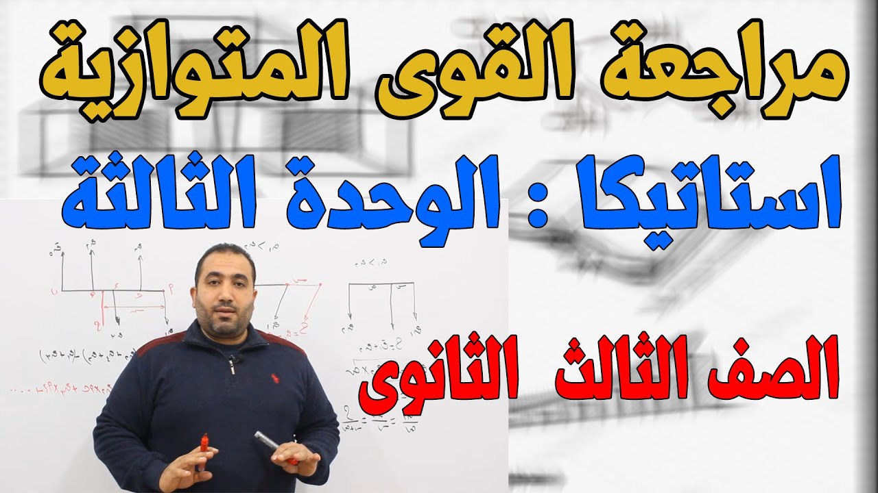 مراجعة الوحدة ا لثالثة كاملة (القوى المتوازية )استاتيكا الصف الثالث الثانوى 2021
