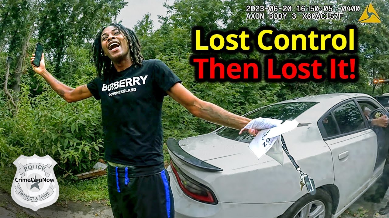 Driver Crashes Into Bushes, Then Loses His Mind