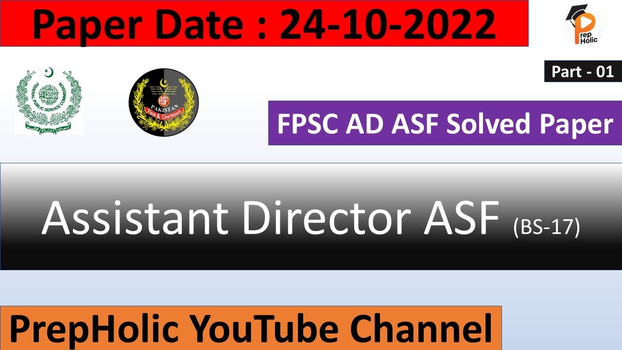 AD ASF Paper Today Batch1||Assistant Director ASF Solved Paper 24-10-2022||Airport Security Force AD