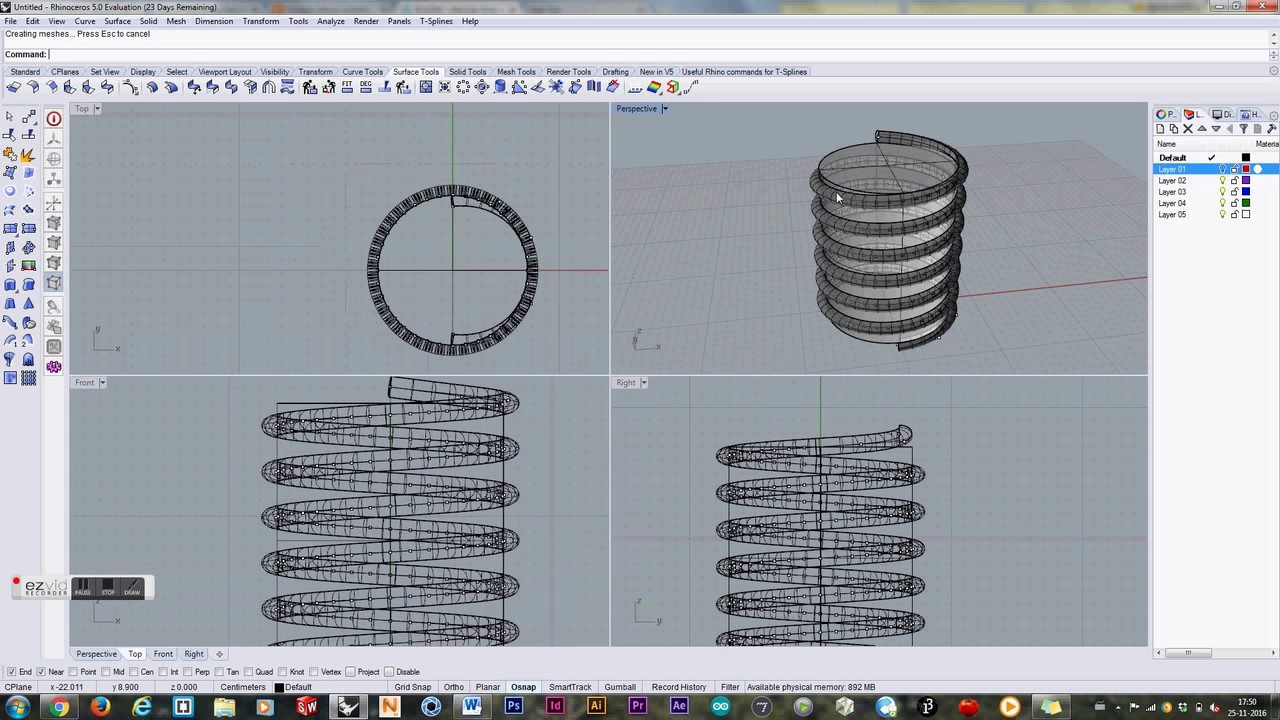 ModProt Tutorial screwthread Rhino