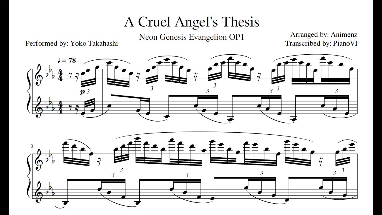 Animenz  - A Cruel Angel's Thesis [Piano Transcription]
