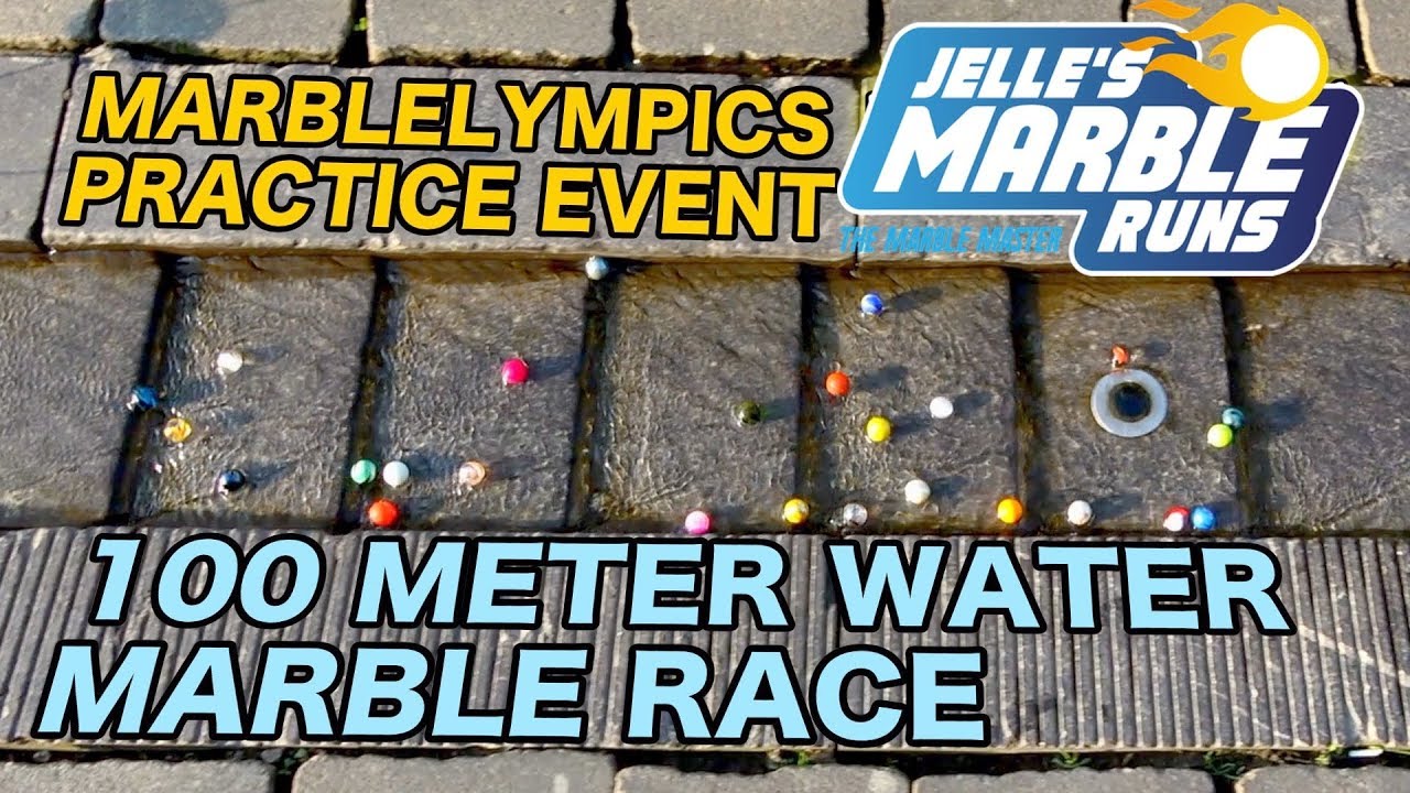 100 Meter Water Marble Race with MarbleLympics Marbles