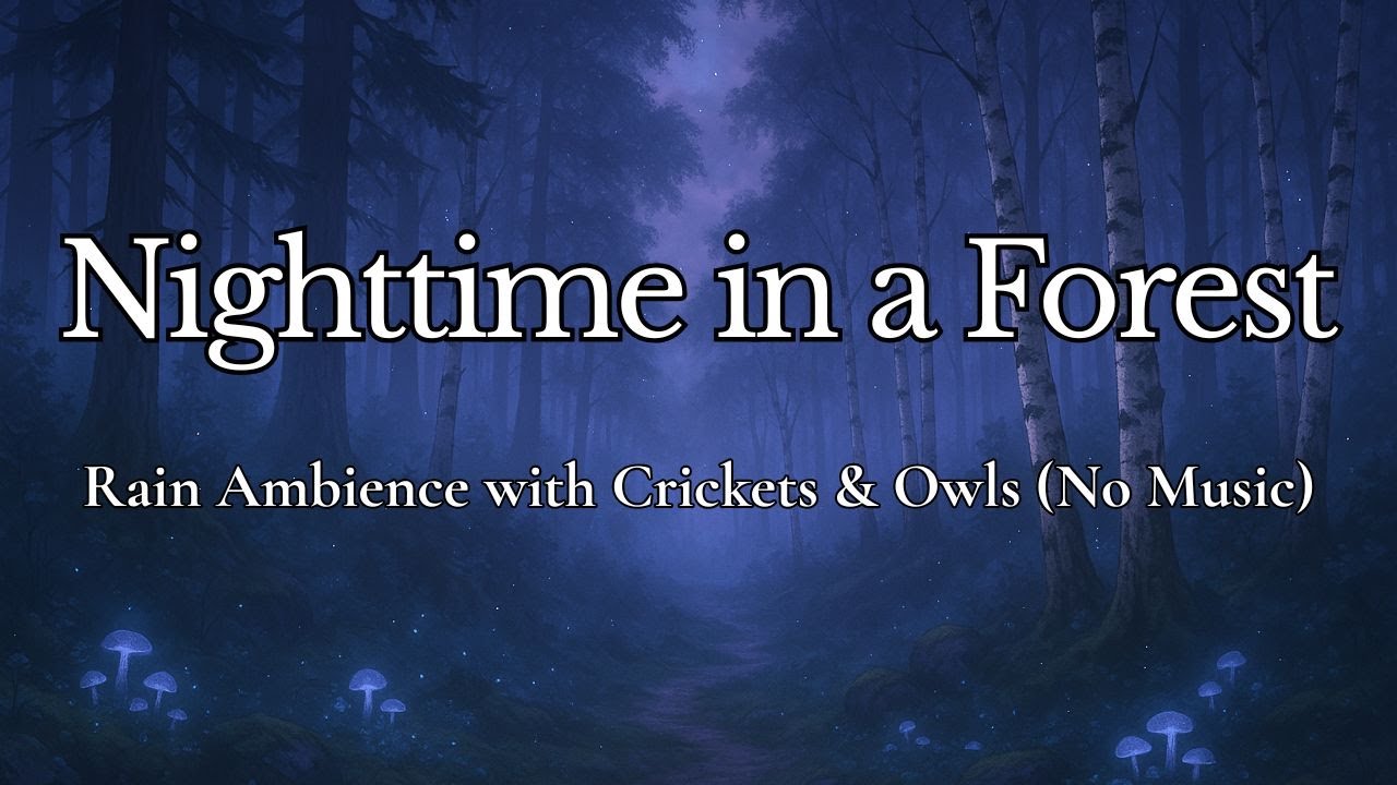 Night Rain in a Forest | Deep Sleep Ambience, Crickets & Owls | No Music