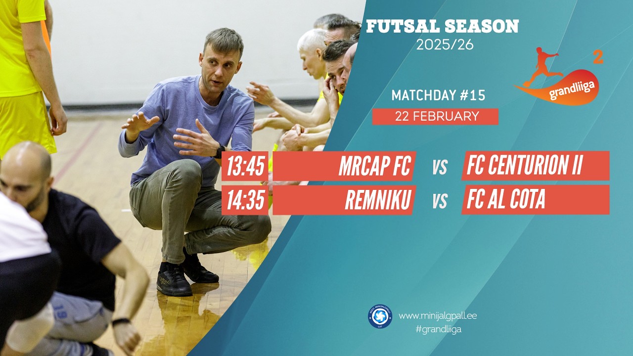 Grandliiga 2 Futsal 2025/26 (live stream) 22-Feb-26