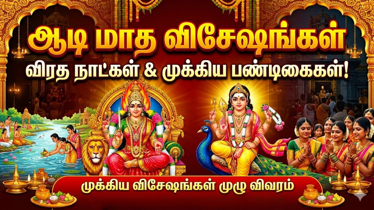 ஆடி மாத விசேஷ நாட்கள் 2026 | Aadi Month Important Days & Dates Full Video