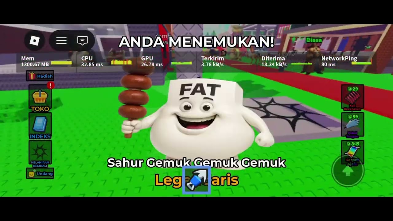 Aku bermain find the fat brainrot (Roblox indonesia)