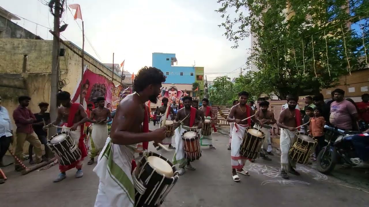 Kerala Drums Performance at Arunachalam Street | Nellore 2024 Vinayaka Chaviti Nimajjanam