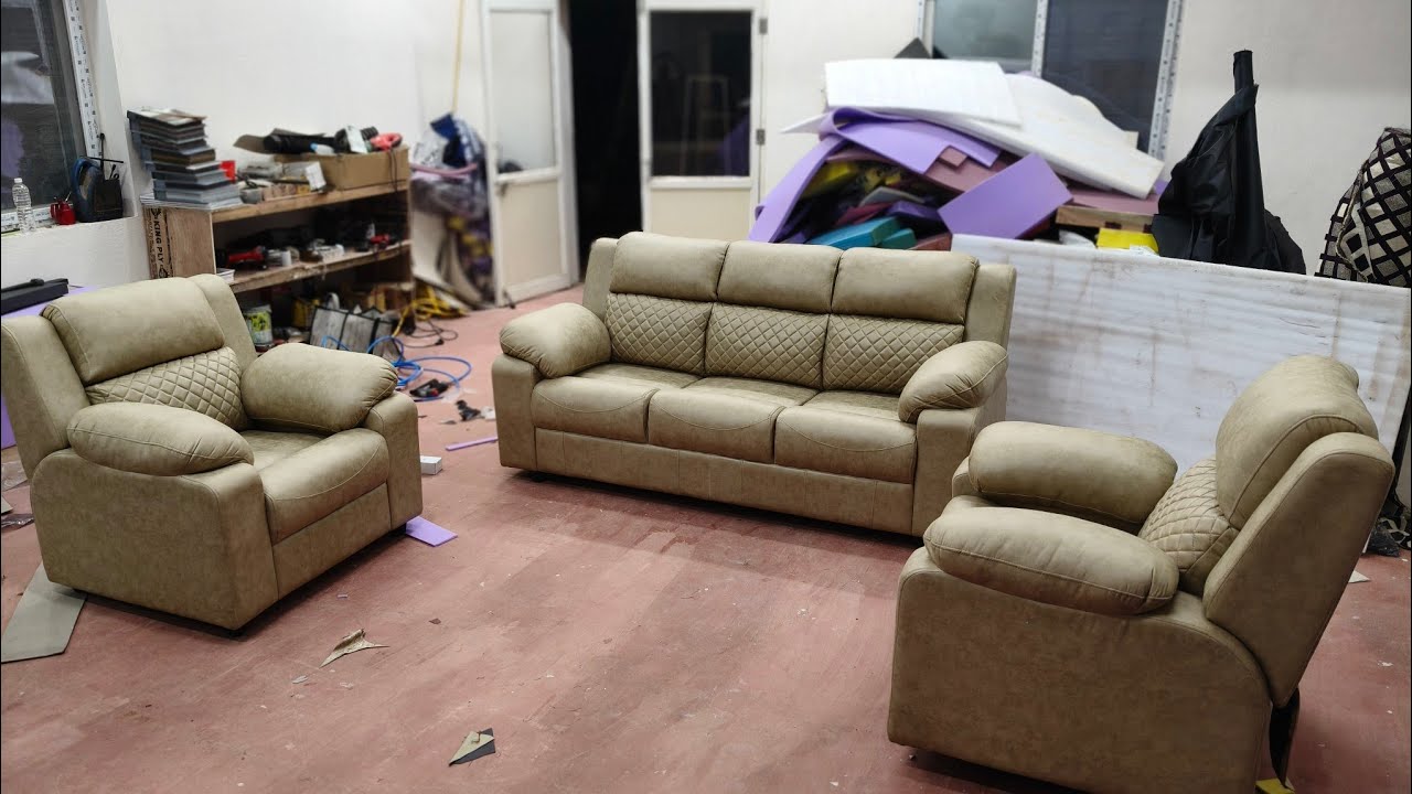 Latest Recliner Sofa Video 2025/How to Make fibre Sofa Recliner Step-by Step Sofa manufacturing