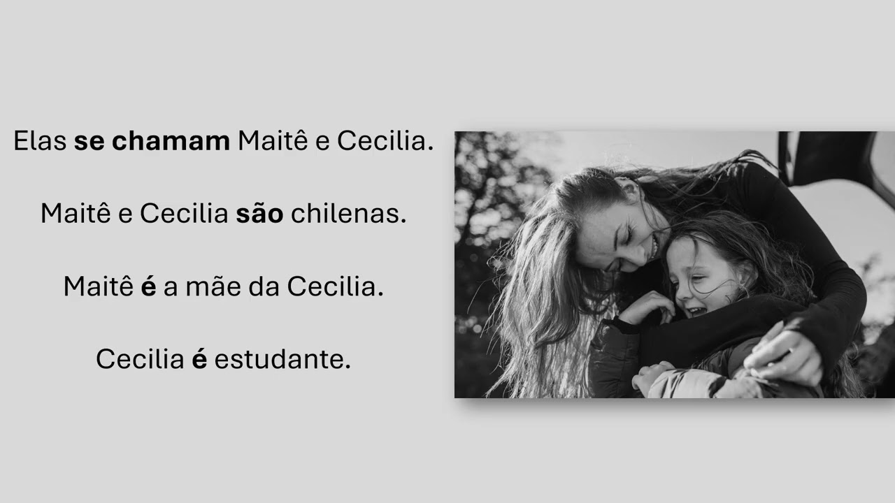 Los verbos ser y llamarse en portugués.