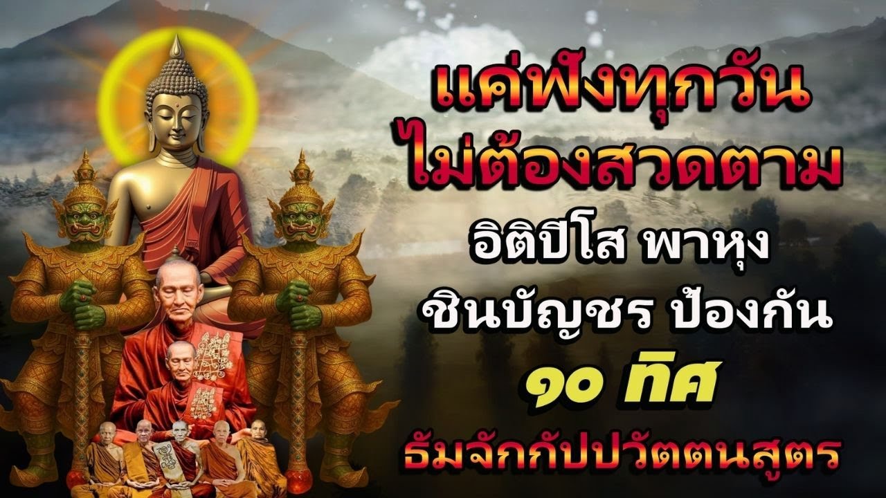 บทสวดมนต์ก่อนนอน  อิติปิโส พาหุง ชินบัญชร ป้องกันภัย ๑๐ ทิศ 🙏 ฟังทุกคืนได้บุญมาก