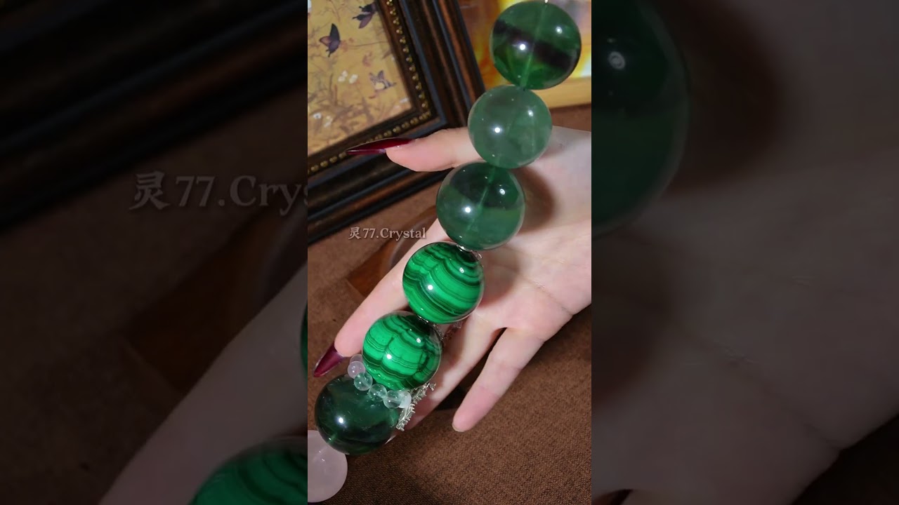 Giant Green Crystal Bracelet 💚🌿✨ Enchanted & Dreamy #bracelet #crystals #handmade #diy