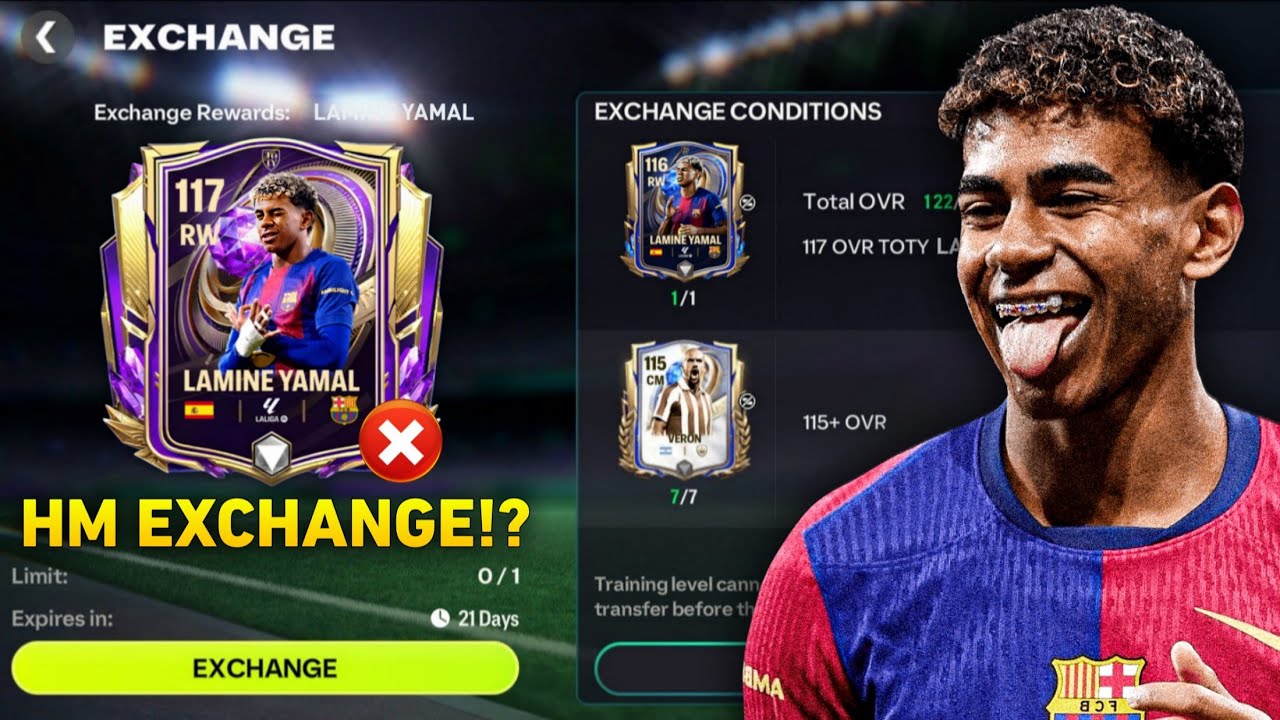 HM EXCHANGE 😱?! 117 OVR LAMINE YAMAL HONOURABLE MENTION OFFICAL LEAKED FC MOBILE 26!