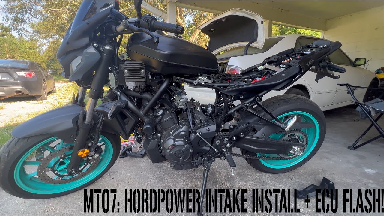 MT-07 HORDPOWER INTAKE + TUNE! Intake Removal Sucks....