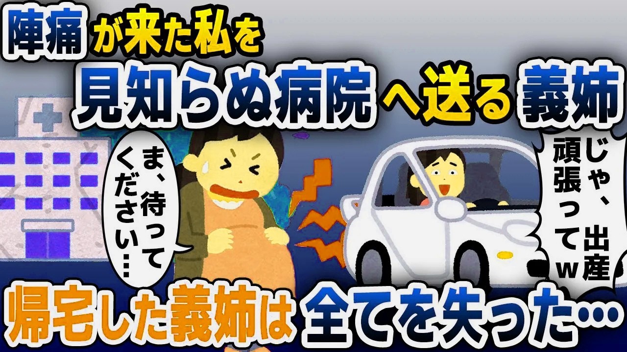 【スカッと総集編】台風の中陣痛がきた妊婦の私に義姉「車で送ってあげるｗ」→わざと違う病院に連れていかれ…【2ch修羅場スレ・ゆっくり解説】