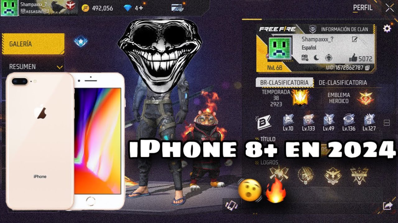 A si es jugar free fire en iPhone 8 Plus en pleno 2024 💫.