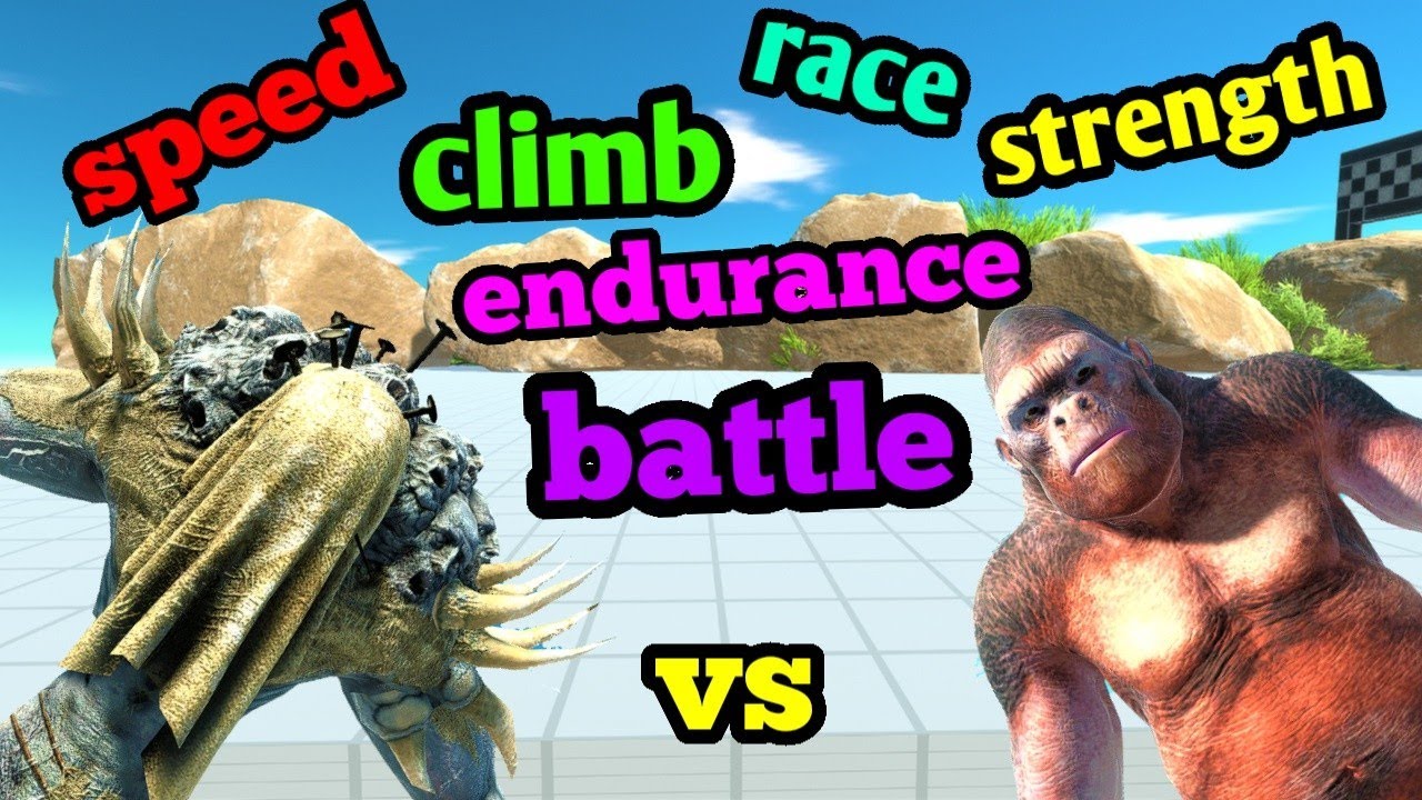 SCOURGE VS GORO ALL ABILITY TEST animal revolt battle simulator SPEED CLIMB STRENGTH ENDURANCE