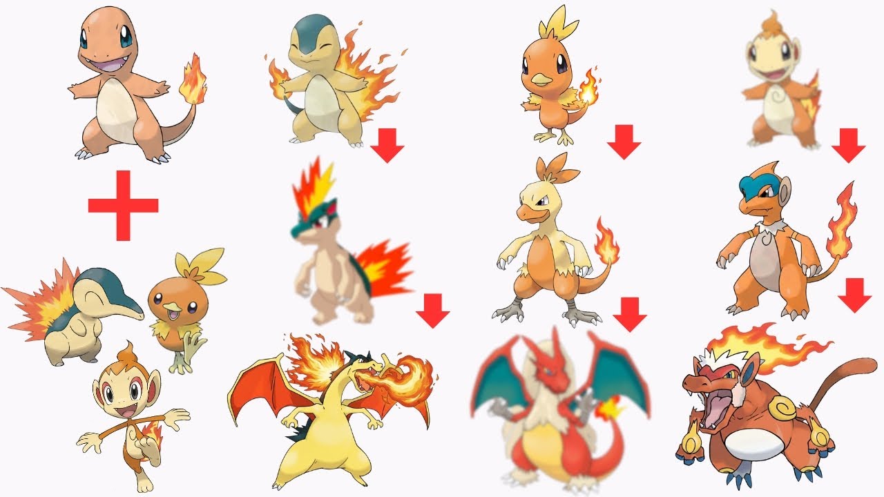 Fire Starters Pokémon Fusions – Полная линия эволюции