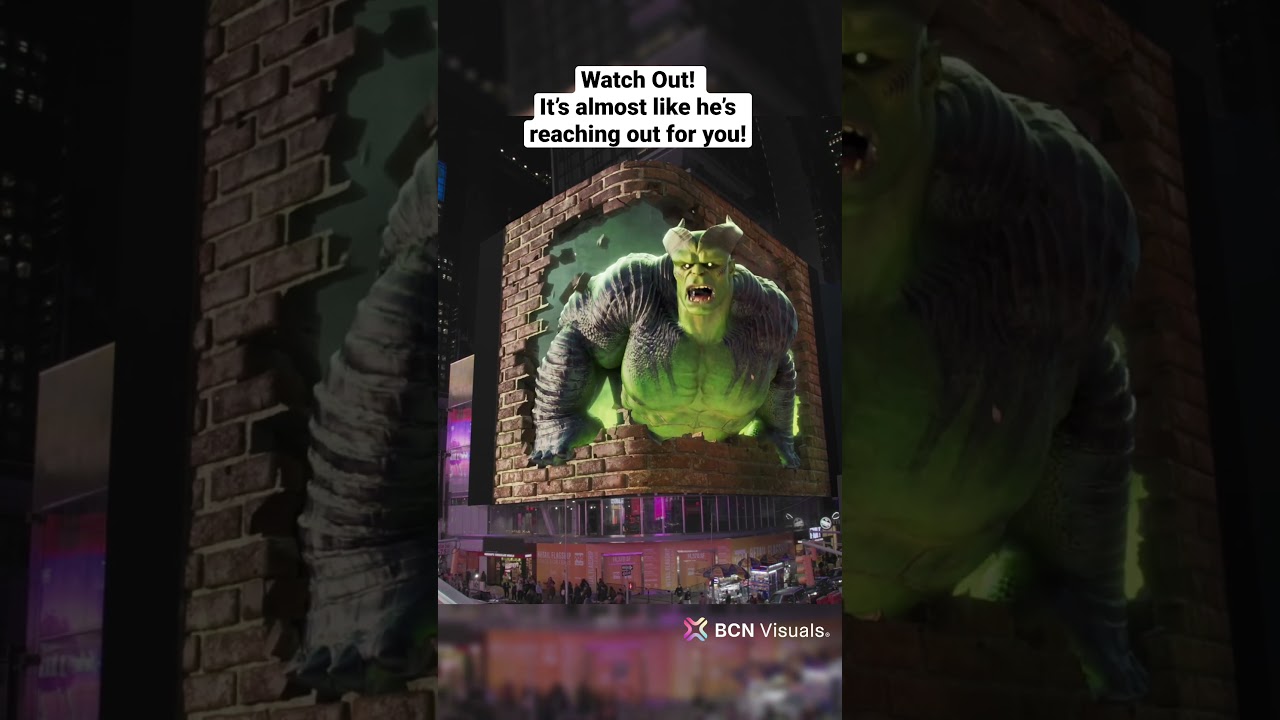 Marvel&rsquo;s Midnight Suns on a 3D anamorphic billboard campaign in Times Square! #shorts #marvel #5d
