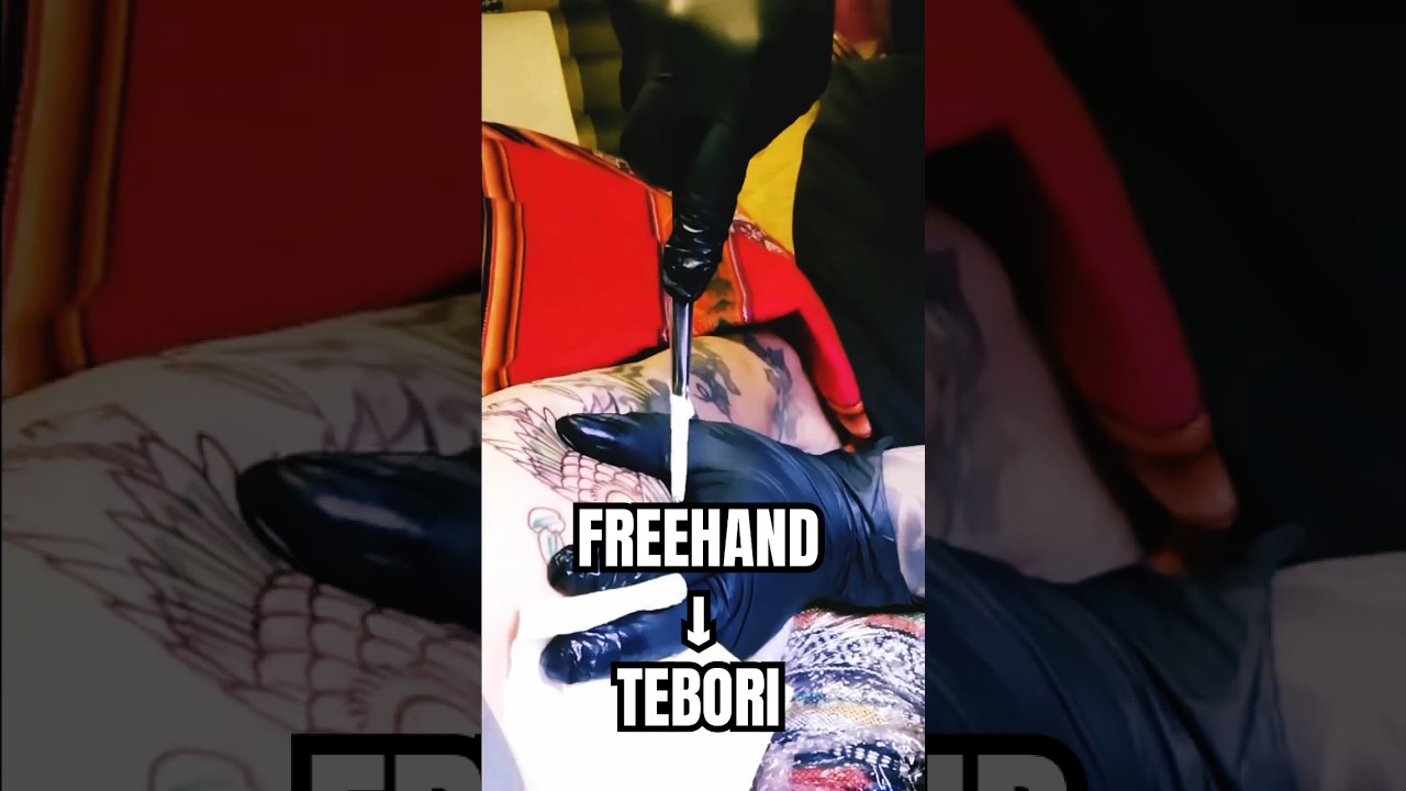 Traditional Japanese Tattoo Artist #tebori  #freehandtattoo  #japanesetattoo #japaneseculture