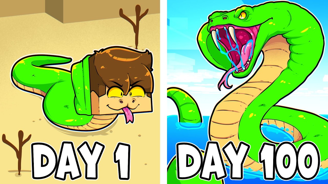 Я ВЫЖИЛ 100 ДНЕЙ В ОБЛИКЕ ЗМЕИ в Minecraft!