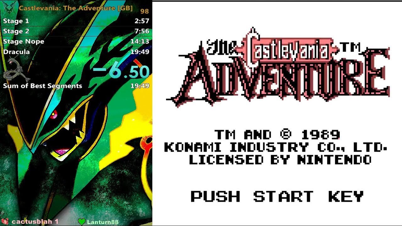 Castlevania: The Adventure GB speedrun 19:32