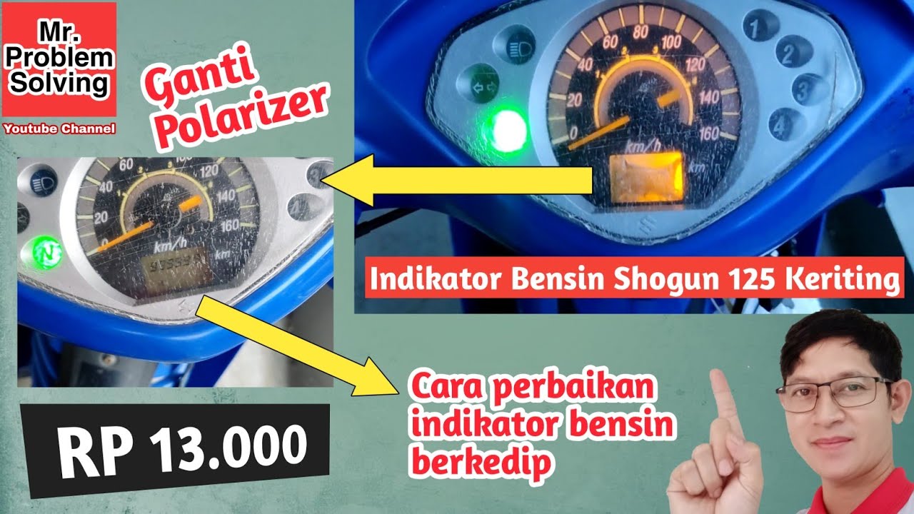 Cara memperbaiki indikator bensin motor keriting suzuki shogun 125