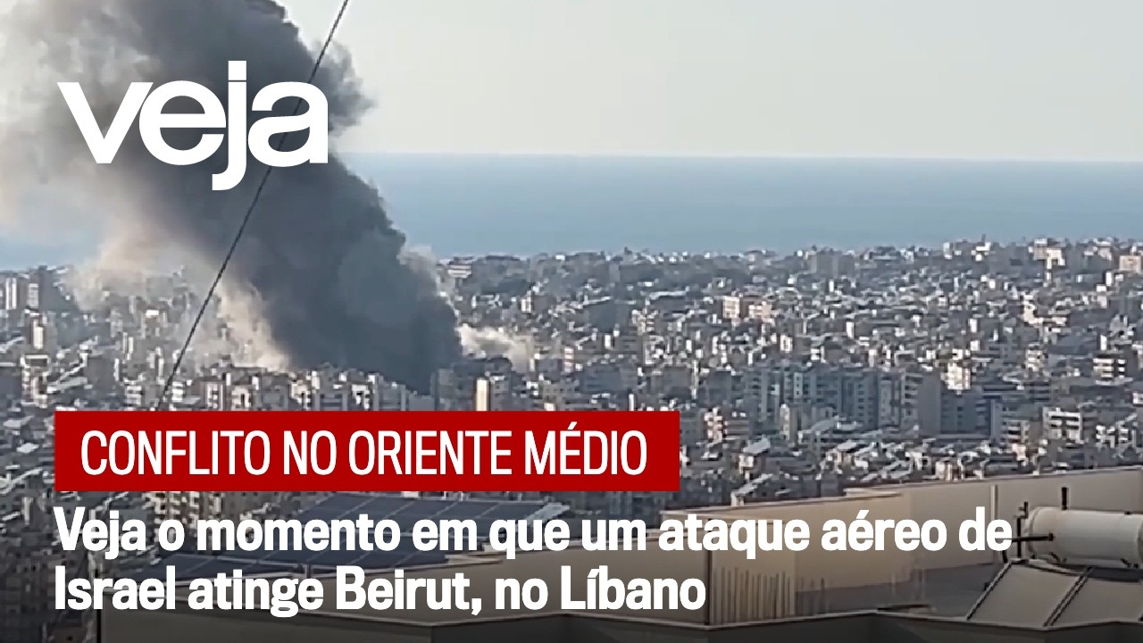 Veja o momento em que um ataque aéreo israelenses atinge Beirut, no Líbano