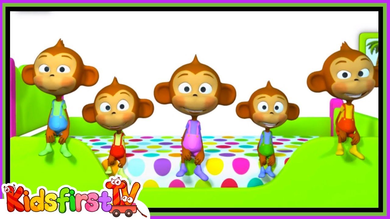 Nursery rhymes. Five Little Monkeys.