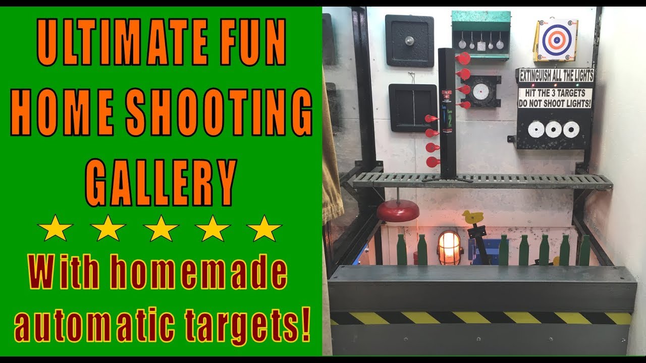 Fun Air Rifle Indoor Shooting Gallery With Homemade Automatic Targets!