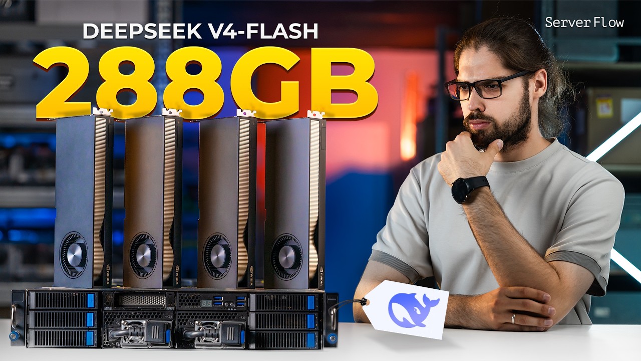 Собрали сервер для DeepSeek V4-Flash | 288GB видеопамяти
