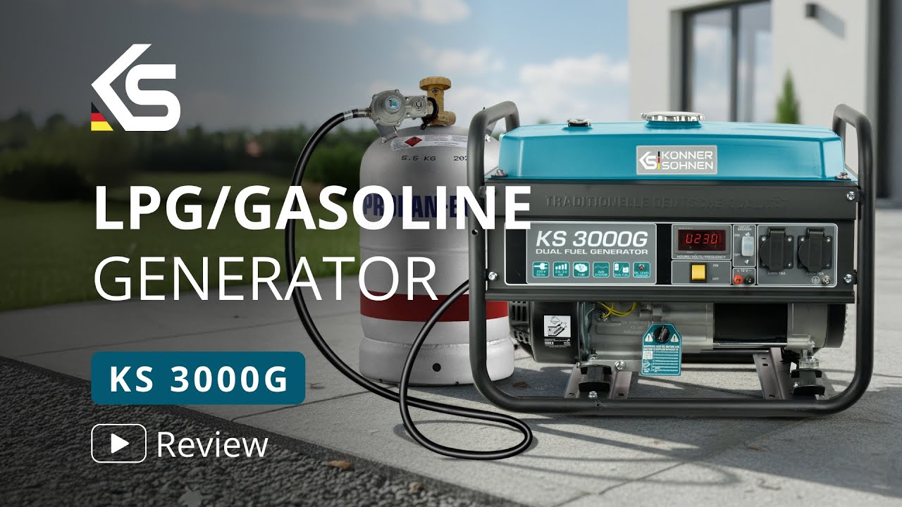 Overview and Start Guide for the Könner & Söhnen KS 3000G Dual-Fuel Generator (3 kW)